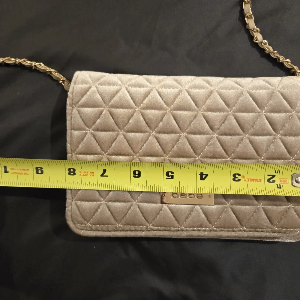 BEBE Purse Clutch Suede Feel Quilted‎ Crossbody w/ Removeable Strap